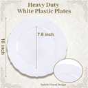 DaYammi 60PCS White Plastic Plates, Heavy Duty White Disposable Plates Premium 10inch Dinner Plates Hard Plastic Plates Disposable for Party Wedding Bridal Shower