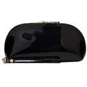 ZLMBAGUS Fashion Cosmetic Bag Patent Leather Makeup Pouch Wristlet Zipper Makeup Case Holder Coin Purse Clutch Black