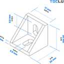 20 Sets Silver 2020 Corner Bracket Kit for 2020 & 2040 Aluminum Extrusion Rail - Brackets, M5 Sliding T-Nuts & Hex Screws, Ball-End Hex Wrench for 20 Series 6mm T Slot Extruded Aluminum Hardware