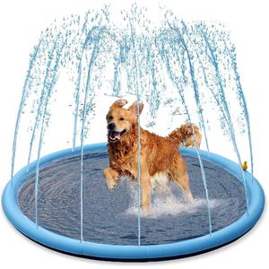 Splash Sprinkler Pad for Dogs - 59" Thicken Pet Swimming Pool Bathtub, 2024 New Packaging Pet Summer Backyard Playset & Water Toys(59",Blue)