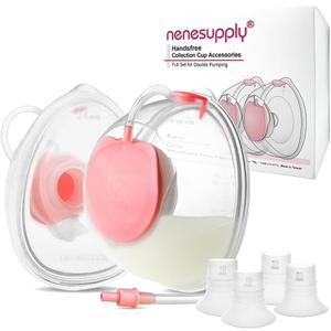 Nenesupply Handsfree Wearable Collection Cups Breastmilk Compatible with Baby Buddha Momcozy V1 V2 Breast Pumps. 24mm Silicone Flanges Replacement Pump Parts Accessories 19mm 21mm Inserts