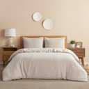 DAPU 100% Linen Duvet Cover, Pure Natural French Flax Linen with Corner Ties&Zipper Closure Soft Breathable Durable for Hot Sleepers 1 Duvet Cover 2 Pillowcases(Natural Linen, California King)