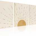 puthiac Boho Minimalist Wall Art - Framed Canvas Prints - Perfect for Modern and Neutral Home Decor, Bohemian Style - Ideal for Living Room, Bedroom, Bathroom and Office (Boho Sun Rising)
