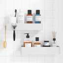 Kitsure Large Shower Caddy - 2 Pack Adhesive Shower Organizer, Rustproof Metal Shelves, No-Drill Bathroom Organizers and Storage, White