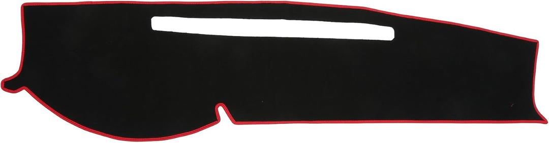 Dash Cover Compatible for Toyota Tacoma 2005-2015, Non-Slip Polyester Black Red Center Console Dashboard Cover Pad Carpet