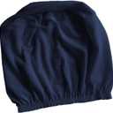 Ottoman Cover, Stretch Ottoman Slipcover, Round Ottoman Storage Cover, Furniture Protector Cover with Elastic Bottom, Navy
