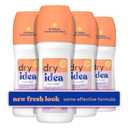 Dry Idea Unscented Roll On Deodorant & Antiperspirant for Women - Hypoallergenic for Sensitive Skin, 2X Longer Sweat Protection, 72Hr Sweat & Odor Protection, Womens Deodorant, 3.25oz (4 Pack)