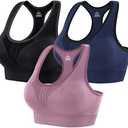 Heathyoga High Impact Sports Bras for Women High Support Padded Sports Bra Pack Racerback Bras for Women Workout Bra Sets XL