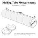 Partners Brand PP4048W Mailing Tubes with Caps, 4" x 48", White (Pack of 15)