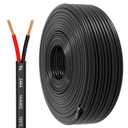 14 Gauge Wire 2 Conductor Electrical Wire, 14 AWG 2.08mm Wire PVC Cord, 12V/24V DC Low Voltage/Copper-clad Aluminum(CCA)Flexible/2 Wire for Automotive Wire LED Strips Lamp Lighting Marine(15.3M/50FT)