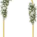 7.2FT Metal Wedding Arch Backdrop Stand,Stable Balloon Arch Frame for Wedding Ceremony Birthday Party Baby Shower Graduation Anniversary Floral Decoration,Gold