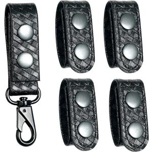 Duty Belt Keeper with Double Snaps(Set of 4) +1 Keeper with Strong Metal Key Clip(1 Pack)