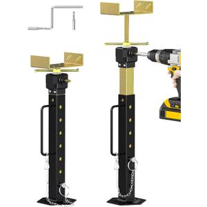2025 New Upgraded RV Slide Out Support Jacks 2 Pcs RV Stabilizer Jacks Heavy Duty for Camper, 5th Wheel and Travel Trailer, Adjustable from 16" to 36", Supports Up to 5,000 LBS (Electric Drill Adjust) (16"-36", Yellow)