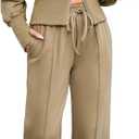 Herseas 2 Piece Activewear Sets for Women Y2K Hoodie Crop Top Long Sleeve Zip Up with Jogging Pants 2024 Matching Suit Going Out Sets Beige X-Large 16 18, Khaki