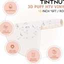 Tintnut White Puff Vinyl Heat Transfer - 10 inches x 6ft Puff HTV Roll 3D Puff Heat Transfer Vinyl Roll Foaming White Puffy HTV Iron on Vinyl for T-Shirts DIY