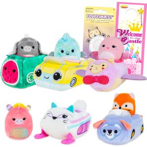 Squishmallows Squishville Plushies Set for Kids - Bundle 5 Squishville Plush Vehicle, Plus Sticker & More | Squishmallows Plush Set for Girls, Boys