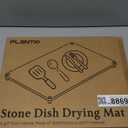 Stone Drying Mat for Kitchen Counter, Diatomaceous Dish Drying Mats Superb Absorbent with Non-Slip Stainless Steel Feet for Dishes, Bottles and more, 15.7"(L)11.8"(W), Light Grey Wave