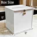 White Acrylic Card Box with Gold Heart Lock, Modern DIY Blank Wedding Card Boxes for Reception Monetary Gifts, Customizable Envelope Box for Party Graduation Bridal Baby Shower All Occasion