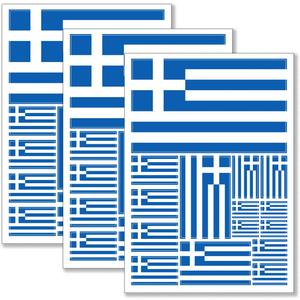 QQSD Greece Flag Sticker Greek Decal in Multiple Sizes, 3 Pack, 11.7 x 8.3 Inches