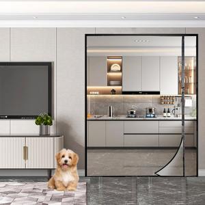 Transparent Thermal Insulated Door Curtain, Reversible Left or Right Side Opening, Magnetic Screen Door, to Keep Warm in Winter Cool in Summer for Air Conditioner Room, Fits Door Size Up to 60"x80"