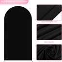 Wokceer 6.6FT Wedding Arch Backdrop Cover Spandex Fitted Black Wedding Backdrop Stand Covers Round Top Chiara Arch Cover for Birthday Party Ceremony Banquet Decoration