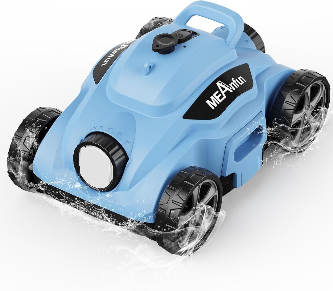 2024 Upgraded Robotic Vacuum Cleaner for Inground Pool, MAX Last 110 Mins & Clean 1076 Sq. Ft for Above Ground and Inground Pool Robot - 5800mah Automatic Parking Pools Cleaning Tools Blue