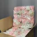 Rose Flower Wall Backdrop Panel - Rose Artificial Flower Wall Backdrops Floral Baby Shower Wedding Background DIYers Event Centerpieces (5ftx7.5ft, Pink&White)