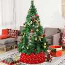 FOTSHARER Red Christmas Tree Collar 28.8 Inch Large Tree Collar Velvet Round Tree Base Metallic Tree Skirt Vintage Christmas Tree Skirt Box Sequins Xmas Tree Ring for Christmas Family Gathering Party