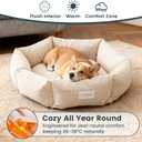 Pet Bed for Cats and Medium Dogs, 30" Large Cat Bed, White