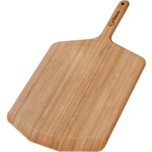 Chef Pomodoro Wooden Pizza Peel 14 inch, Homemade Wood Pizza Paddle, Board with with Handle, Indoor and Outdoor Oven Accessories, Spatula Gourmet Prep Shovel for Launching and Serving Pies and Bread