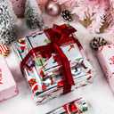 Yarcony Christmas Wrapping Paper Roll, Silver Wrapping Paper, Reversible Funny Santa Claus Theme Christmas Gift Wrap with Metallic Shine for Holiday, Gift Packaging, Celebrations (17 Inch X 33 Feet)