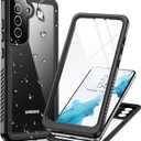 Temdan Samsung Galaxy S22+ Plus Waterproof Case, Built-in Screen Protector, Shockproof IP68, 6.6" 5G - Black