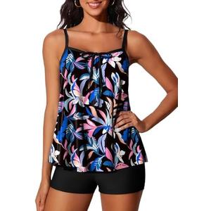 Summer Mae Plus Size Swimsuits for Women Two Piece Tankini Sets Tummy Control Bathing Suit Swimwear with Shorts. Black, L size Summer Mae Plus Size Swimsuits for Women Two Piece Tankini Sets Tummy Control Bathing Suit Swimwear with Shorts. Black, L size