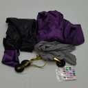 6PCS Raven Cosplay Costume Women's Halloween Raven Cosplay with Cape Belt Jumpsuit Tights Purple Uniform Suit (X-Large)