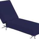 Sundale Outdoor Olefin Chaise Lounge Cushion, Water-Resistant Patio Lounge Chair Cushion, Thick Lounger Pad with 4 Straps Navy Blue, 72 x 21 x 6 Inches