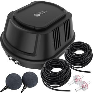 AquaMiracle All-in-One Koi Pond Aerator for Outdoor Ponds, Pond Air Pump with Airline Tubing, Air Stones, Check Valves & Air Filter Pad