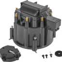 HEI Distributor Cap and Rotor Replacement For K549 SBC 283 305 307 327 350 400 BBC 454 396 427 Black Male Large Distributor Cap Rotor Kit