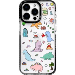 for iPhone 15 Pro Max Case, Cute Dinosaur Collage Pattern with Pastel Dinos, Military-Grade Drop Protection, Cute Soft Slim TPU Protective Cover with Camera Protection for Women & Girls