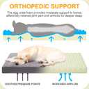 KSIIA Orthopedic Dog Crate Bed - Waterproof, Washable Dog Bed with Egg Crate Foam & Removable Cover, 35 x 22 Inch, Dark Gray