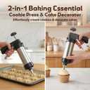 Cookie Press Gun Kit, Stainless Steel 13 Discs + 8 Nozzles, Perfect for DIY Cookies & Decorating, Baking Gift for Women