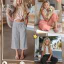 Halfchet 3 Pack Girls Capri Pants Wide Leg, 3-Color Set, 7-8 Years
