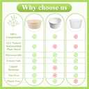 Tessco for you 40 oz 100 Pack Large Disposable Salad Bowls Deep Heavy Duty Paper Bowls Sugarcane Fiber Compostable Biodegradable Microwave Safe for Hot Cold Soup Ramen Popcorn Pasta (Natural Color)