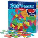 GeoToys GeoPuzzle, World Shaped Jigsaw Puzzles, 68 Pc Geography Puzzle, Geography Game & Map Puzzle, Jigsaw Puzzles for Kids Ages 6-9 Years Old