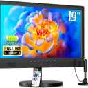 Desobry 19 Inch Portable TV with Digital ATSC Tuner, Small TV with Built-in 8000mAh, Portable Monitor with 1080P HDMI Input, AV Input, USB, SmallTV for Travel, Camping, RV, Kitchen, Patio (Round Stand)