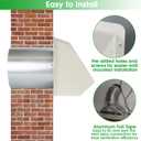 4 Inch Dryer Vent Cover Outside Hooded Wall Vent with Screen and Damper, Exhaust Vent Wall Mount Exterior Wall Vents Cover Cap for Dryer Ventilation&Outdoor Air Exhaust,Galvanized Steel,White