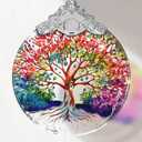 Tree of Life Stained Glass Ornament - Christmas Tree Decor, Ornaments for Christmas and Exchange