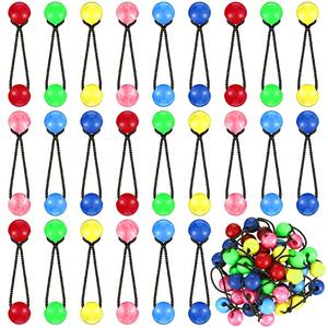 Jutom 24 Pieces Hair Tie Balls 20mm Bubble Ponytail Holders for Girls Double Bead Bubble 80s 90s Hair Balls Tie Elastic Accessories for Baby Toddler(Cute Color)