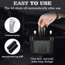 2 Packs Car Trash Can with LidBuilt-in Storage Garbage BagLeakproof Vehicle TrashCar Accessories for Interior,Mini Garbage Bin for Automotive, Office, Kitchen,Bedroomwith 30pcs Trash Bags (Black)