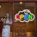 Open Signs for Business Ultra Bright LED Neon Open Signs 16 Inch Plug In Electric Light Up Open Sign with ON/OFF Switch for Business Storefront Window Glass Door Shop Store Florists Bar Salon Cafes Restaurant Pubs