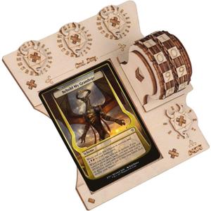 Commander EDH Command Zone Tray with Life Counter Wooden Compatible with Magic The Gathering, MTG